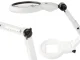 Stalinis juvelyrinis didinamasis stiklas 8x ir 12x su 18 LED, USB, baltas / juodas
