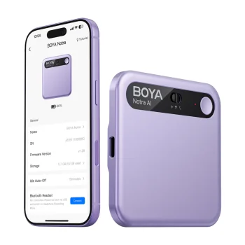 Diktofonas BOYA Notra su DI transkripcija, 64 GB, „Wi-Fi“, „Bluetooth“, violetinis