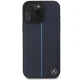 Mercedes dėklas iPhone 16 Pro Max telefonui Blue Line Leather MagSafe, tamsiai mėlynas