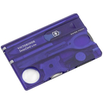 Daugiafunkcis įrankis-kortelė Victorinox SwissCard Lite, skaidri mėlyna
