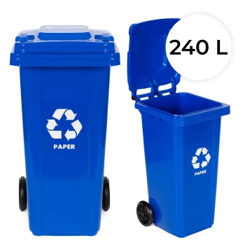 Multistore 240L Waste Bin for Paper, Blue