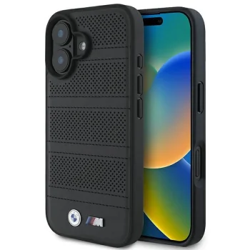 BMW M Perforated And Stitched Line MagSafe dėklas iPhone 16 telefonui, juodas