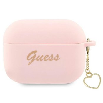 Guess AirPods Pro 2 dėklas Silicone Charm Heart, rožinis