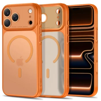 Tech-Protect MagPrime MagSafe CC dėklas iPhone 18 Pro Max / 17 Pro Max, Matte Orange