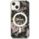 Guess dėklas iPhone 14 telefonui Flower MagSafe, juodas