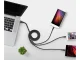 3-in-1 USB laidas Lightning / Micro USB / Type-C 1.2 m juodas