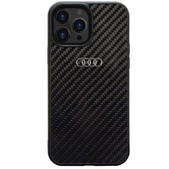 Audi dėklas iPhone 14 Pro Max telefonui Carbon Fiber, juodas