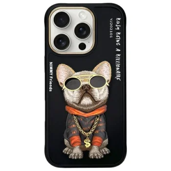 Nimmy dėklas iPhone 16 Pro Max telefonui Glasses Cool Dog, juodas