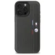 BMW dėklas iPhone 16 Pro telefonui M Perforated Tricolor Detail Line, tamsiai pilkas