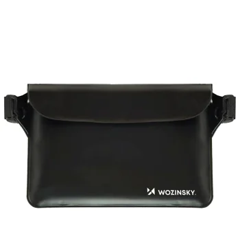 Wozinsky WWS-01 vandeniui atsparus PVC juosmens krepšys - juodas