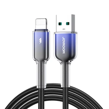 Joyroom S-A42 Crystal-Clear USB-A to Lightning Cable 3A 1.2m Black