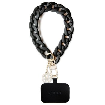 Guess Large Chain Acrylic 4G Charm universalus telefono dirželis, juodas