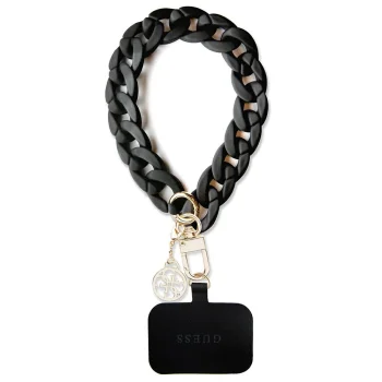 Guess Large Chain Acrylic 4G Charm universalus telefono dirželis, juodas