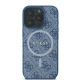 Guess iPhone 16 Pro dėklas 4G Ring Classic Logo MagSafe, mėlynas