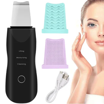 Wireless Ultrasonic Facial Scrubber (Cavitation Peeling), 3 Modes