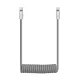 Spiralinis laidas Newell USB-C į USB-C 100 W 1.5 m, silikoninis, pilkas