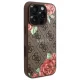 Guess dėklas iPhone 16 Pro Max telefonui 4G Flowers Print MagSafe, rudas