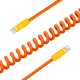 Newell USB-C į USB-C laidas 100 W, 1,5 m, spiralinis, oranžinis-geltonas