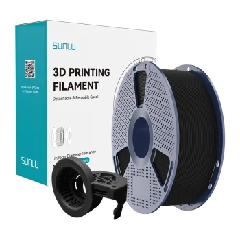 Sunlu PETG High-Speed Matte 3D spausdintuvo plastikas, juodas