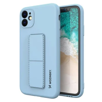 Wozinsky Kickstand Case dėklas telefonui iPhone 12 mini su stovu, šviesiai mėlynas
