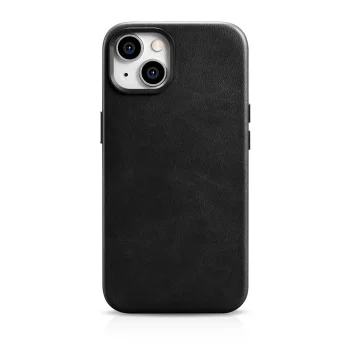 iCarer dėklas iPhone 14 Plus su MagSafe Oil Wax odinis WMI14220703-BK, juodas