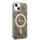 Guess GUBPP14SH4EACSW dėklo ir įkroviklio rinkinys iPhone 14, rudas