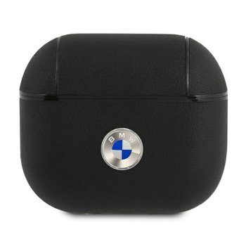BMW Genuine Leather dėklas AirPods 3 ausinėms - juodas