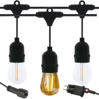 Garden String Lights 10 LED E27 Bulbs, 10m, Warm White