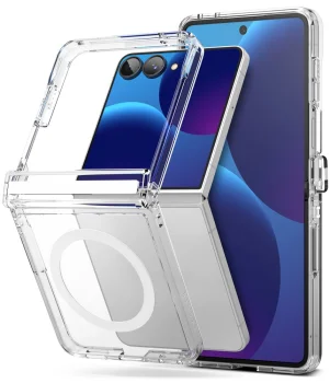 Ringke Fusion Flap Magnetic dėklas skirtas Samsung Galaxy Z Flip 8, skaidrus