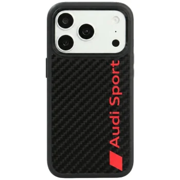 Audi R8 Carbon Fiber MagSafe dėklas telefonui iPhone 18 Pro / 17 Pro, juodas