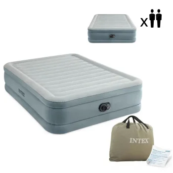 Intex 64824Nd Inflatable Air Mattress 203 x 152 x 46 cm with Built-in Electric Pump