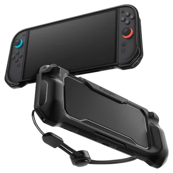 Spigen Rugged Armor dėklas, skirtas Nintendo Switch 2, matinė juoda