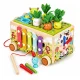 ECOTOYS medinis edukacinis kubas Varlė 8in1 su ratukais, ksilofonu ir rūšiuokle