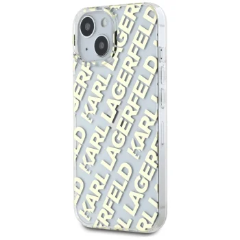 Karl Lagerfeld dėklas iPhone 15 / 14 / 13 IML Fullover Logo, auksinis
