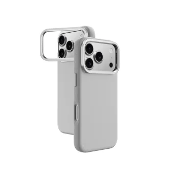 AmazingThing Glamour iPhone 17 Pro Max dėklas su stovu, pilkas