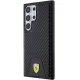 Ferrari Carbon Stitched Bottom dėklas skirtas Samsung Galaxy S24 Ultra, juodas