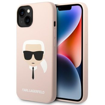 Karl Lagerfeld Silicone Karl's Head MagSafe dėklas iPhone 14 Plus / 15 Plus, rožinis