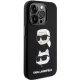 Karl Lagerfeld Silicone Karl&Choupette Head dėklas, skirtas iPhone 15 Pro, juodas