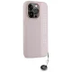 Karl Lagerfeld dėklas iPhone 15 Pro Max telefonui Saffiano Rhinestones & Charm, rožinis