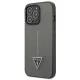 Guess Saffiano Triangle Logo dėklas iPhone 14 Pro Max, sidabrinis