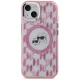 Karl Lagerfeld dėklas iPhone 15 telefonui IML Monogram Choupette MagSafe, rožinis