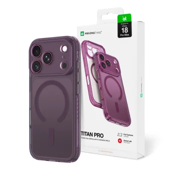 AmazingThing Titan Pro Lens dėklas iPhone 18 Pro Max su MagSafe, violetinis