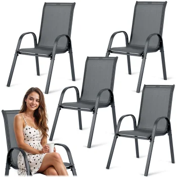 Sofotel So-980 Garden Chairs, Textilene, Graphite, 4 Pcs