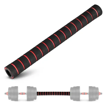Dumbbell to Barbell Connector 4FIZJO 40 cm, 25 mm Thread, Black/Red