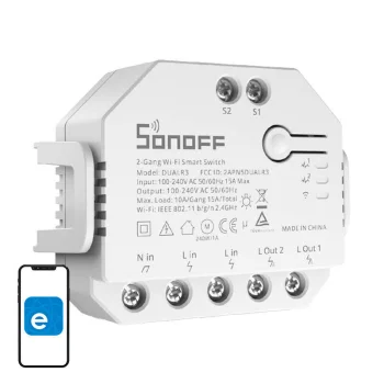 Sonoff Dual R3 2 kanalų išmanusis Wi-Fi jungiklis su energijos matavimu