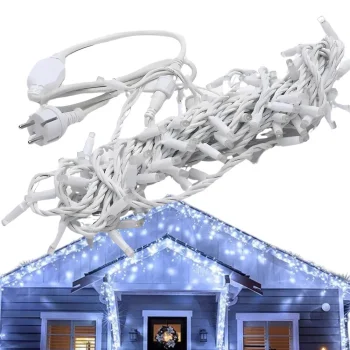 Šviesos užuolaida girlianda 500 LED šaltai balta IP44