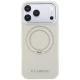 Karl Lagerfeld Ring Stand 360 Saffiano Classic Logo MagSafe dėklas iPhone 18 Pro Max / 17 Pro Max, smėlio