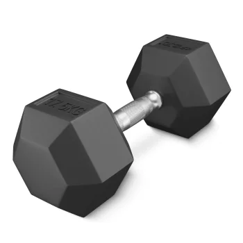 Plieninis šešiakampis svarmuo 4Fizjo HEX, 17.5 kg, juodas