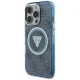 Guess dėklas iPhone 16 Pro Max telefonui IML Metal Glitter MagSafe, mėlynas