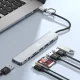 USB šakotuvas 8-in-1 Wozinsky WAH-81 su USB-C, USB 3.0, kortelių skaitytuvu ir 3.5 mm lizdu, pilkas